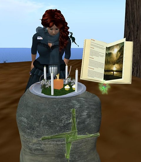Ein Tisch zu Imbolc in virtueller Welt